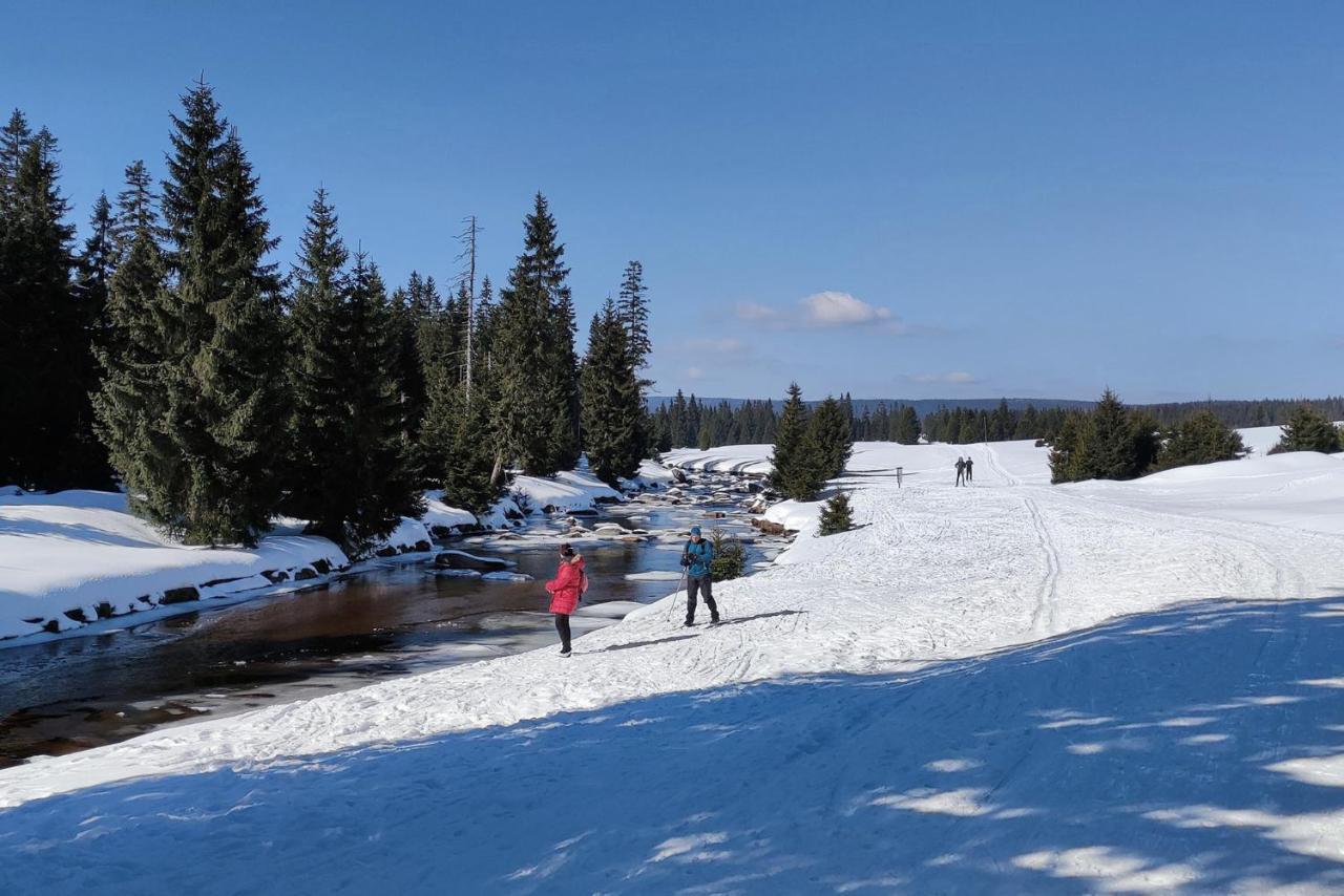 Enjoyharrachov - Atraktivni Slunny Klimatizovany Apartman 14 V Centru Harrachova Se Saunou, Parkovanim, Wifi-Wlan, Sat, Herni Konzoli, Pc S Win 10, Netflix Zdarma A Moznosti Dobijeni Auta S Jedinecnym Vyhledem Na Certovu Horu Se Skokanskymi Mustky Eksteriør billede